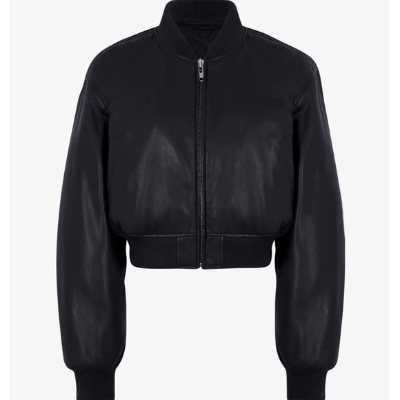 The Frankie Shop Bomber Leather Jacket - Picture 16 of 16